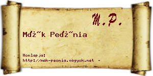 Mák Peónia névjegykártya
